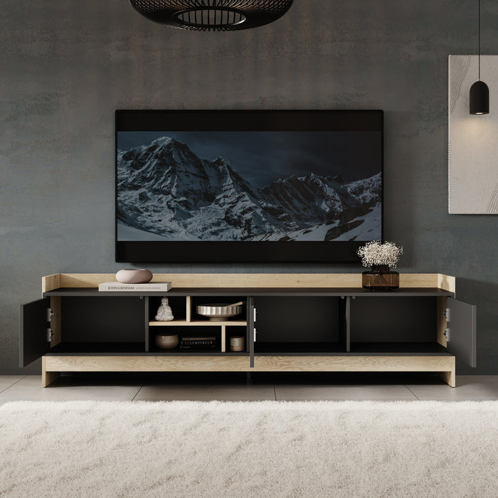 Meubella - TV-Meubel Benz - Zwart - 190 cm