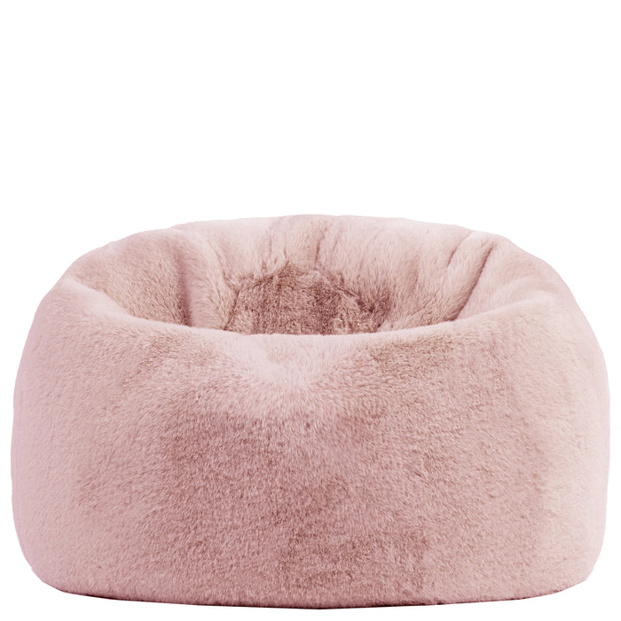 icon Kingston Kinderzitzak - Fluffy Pluche Imitatiebont - Oudroze