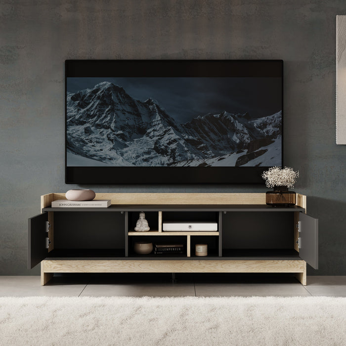 Meubella - TV-Meubel Benz - Zwart - 150 cm