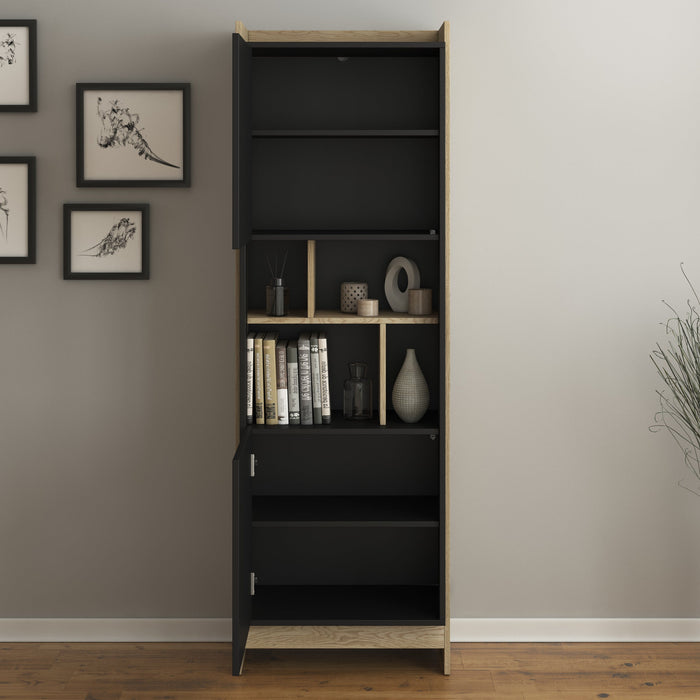 Meubella - Vitrinekast Benz - Zwart - 59 cm