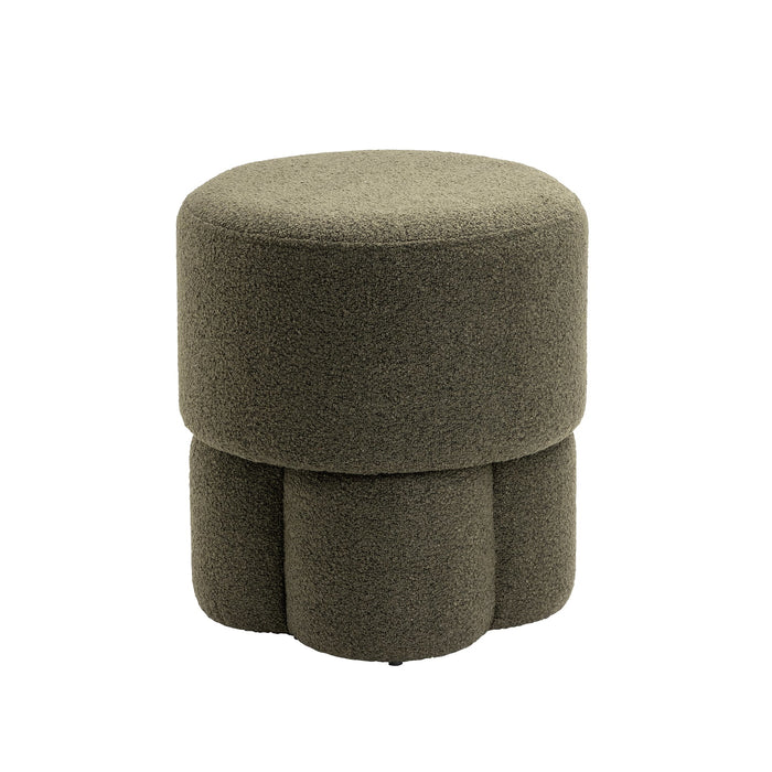 Giga Meubel - Poef Groen Bouclé - 40x40x42cm - Geneva