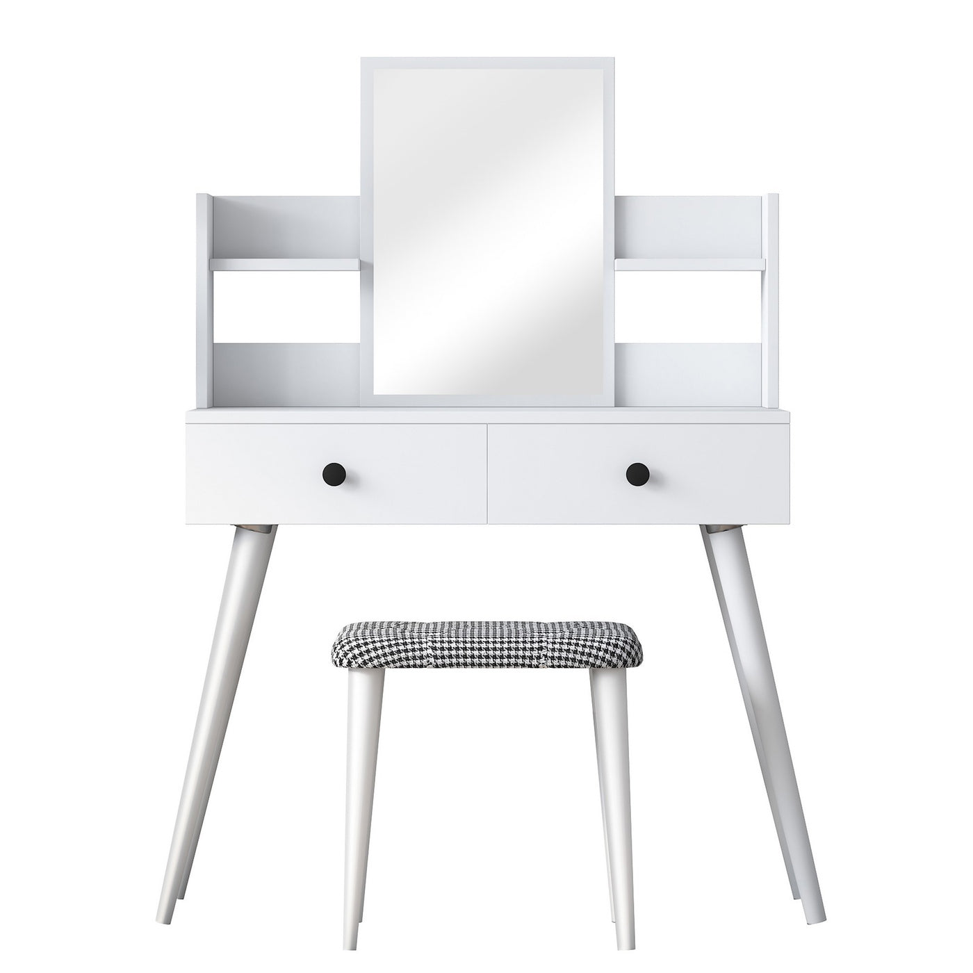 Giga Meubel - Make-up Tafel Wit - 112cm - Incl. Kruk - Bulon