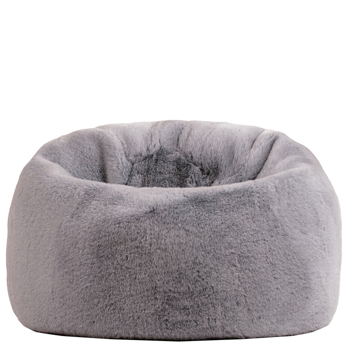 icon Kingston Kinderzitzak - Fluffy Pluche Imitatiebont - Grijs