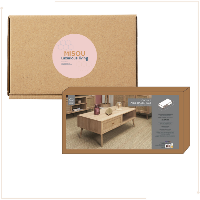 MISOU Bali Koffietafel Salontafel Woonkamer Rechthoekige Tafel Rota...