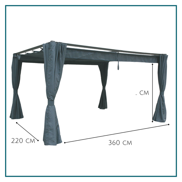 HESPERIDE HIXA Pergola Gordijnen voor Overkapping weerbestendig 360...