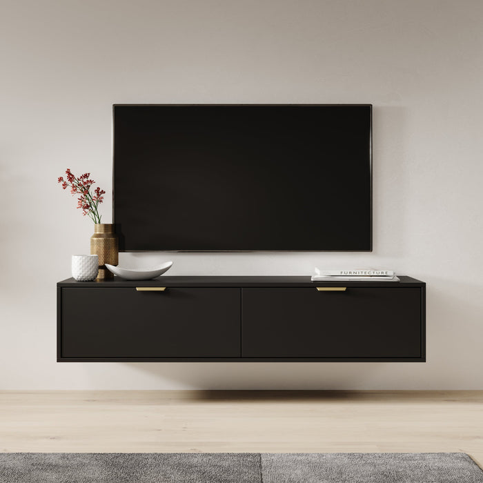 Meubella - TV-Meubel Silas - Zwart - 140 cm