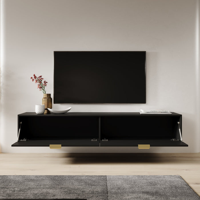 Meubella - TV-Meubel Silas - Zwart - 175 cm