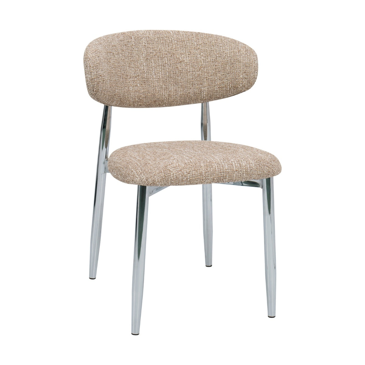 DÉJA Living - Eetkamerstoel Taupe|Chrome - Skara - Set van 2
