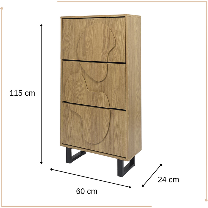 MISOU Calypso Schoenenkast met 3 Lades Schoenen Opbersysteem Hout S...
