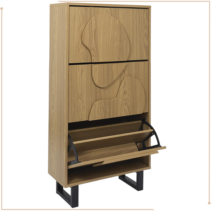 MISOU Calypso Schoenenkast met 3 Lades Schoenen Opbersysteem Hout S...