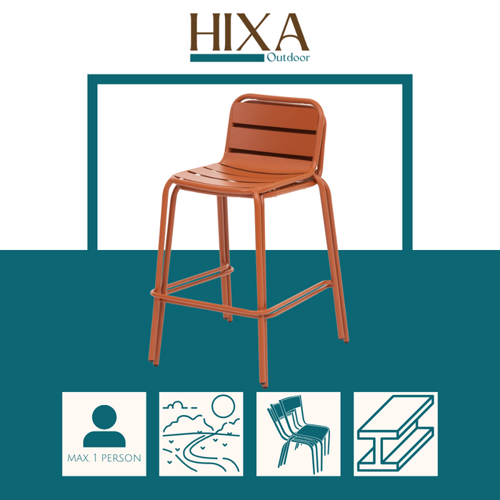 HESPERIDE HIXA Tuinstoelen Barkruk Tuinkruk set van 2 Staal 48x58x9...