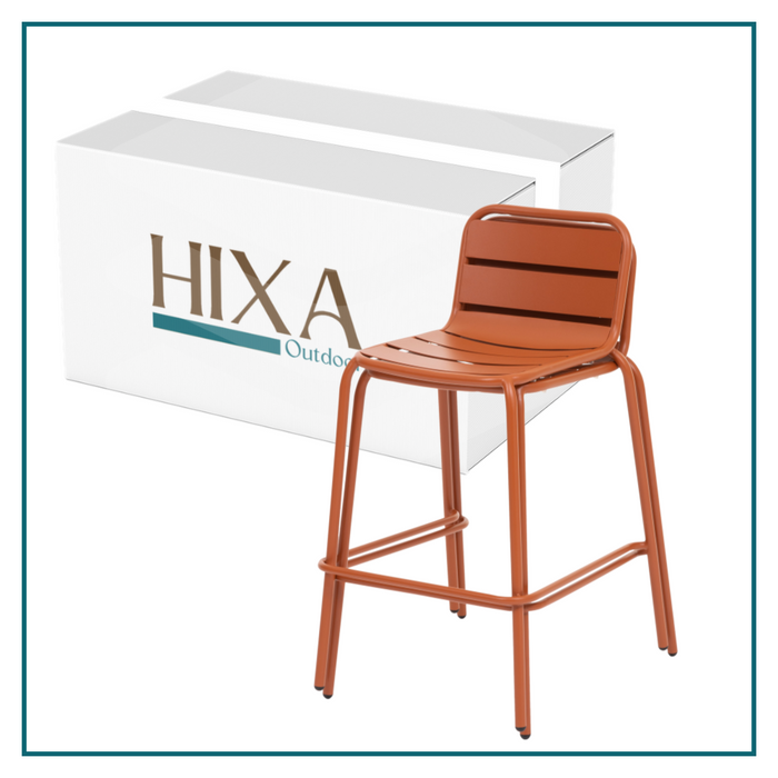 HESPERIDE HIXA Tuinstoelen Barkruk Tuinkruk set van 2 Staal 48x58x9...