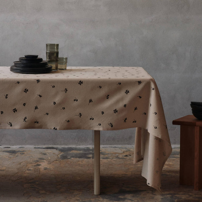 Ferm Living Baies Tafelkleed - Natural / Dark Chocolate