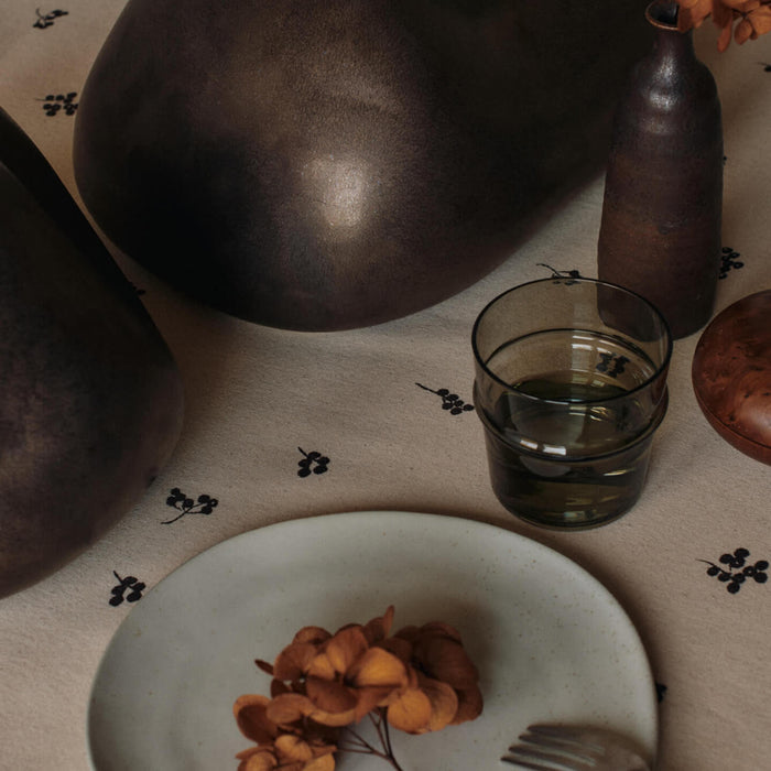 Ferm Living Baies Tafelkleed - Natural / Dark Chocolate