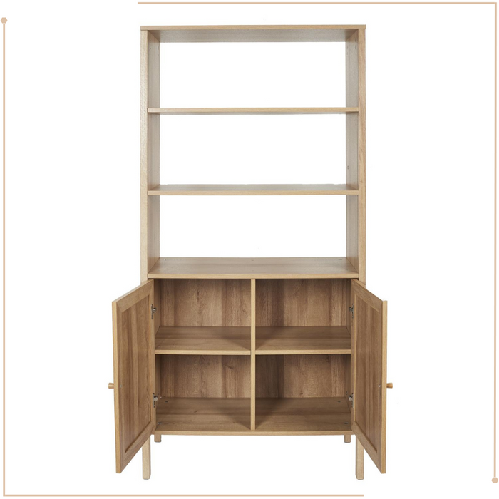 MISOU Bali Buffetkast Open Wandkast met Deuren Kast Woonkamer Opber...