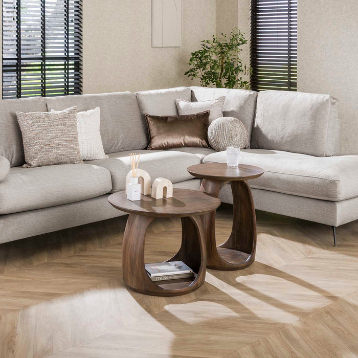 Giga Meubel - Bijzettafel Bruin Hout - 60x60x46cm - Art Solid