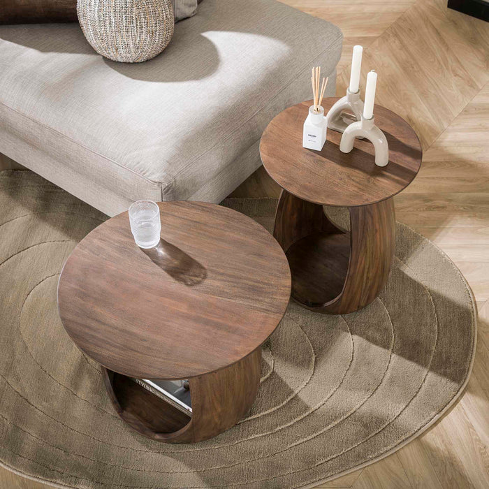 Giga Meubel - Bijzettafel Bruin Hout - 60x60x46cm - Art Solid