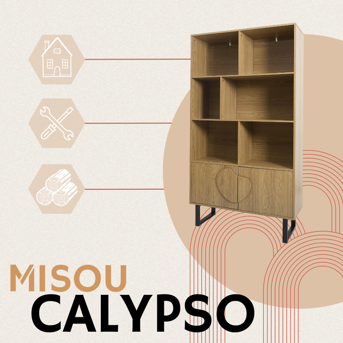 MISOU Calypso Boekenkast Open Wandkast Woonkamer Kast op Poten met...