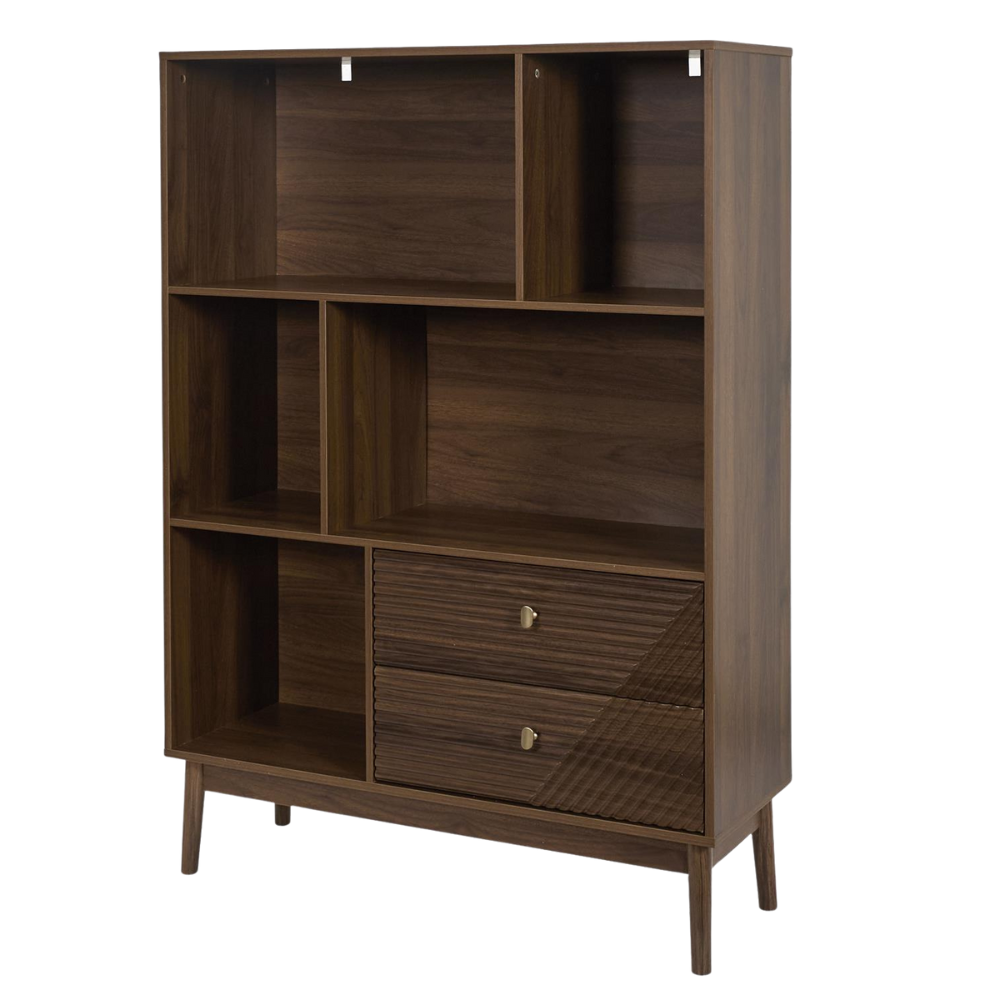 MISOU Tiffany Wandkast Open Vakkenkast met Lades Ladekast Hout Opbe...