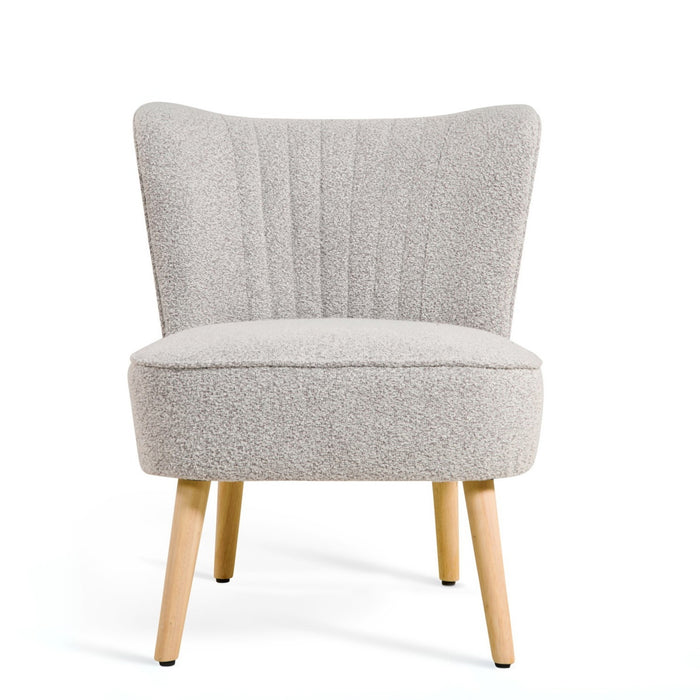 Giga Meubel - Fauteuil Naturel Bouclé - 58x70x72cm - Vive