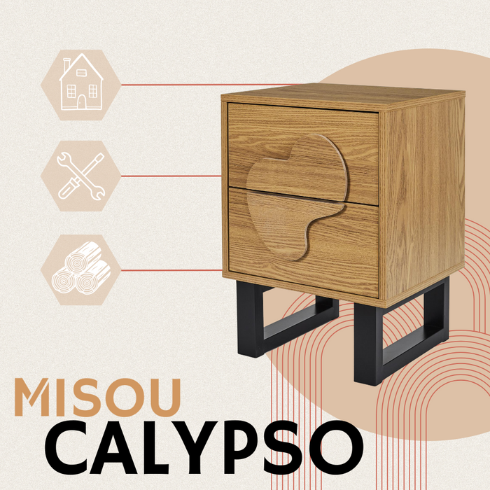 MISOU Calypso Nachtkastje Wandkast met Lades Bijzettafel Nachtkast...