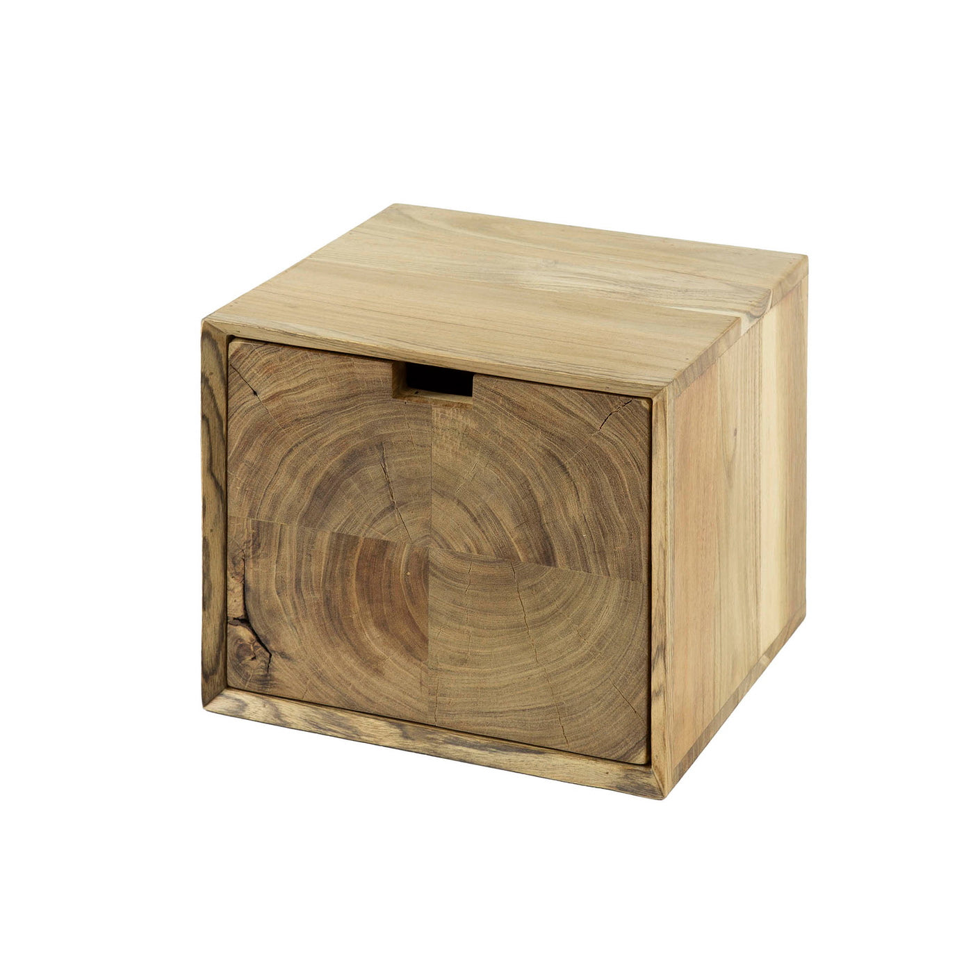Giga Meubel - Nachtkastje Naturel Hout - 30x29x25cm - Block