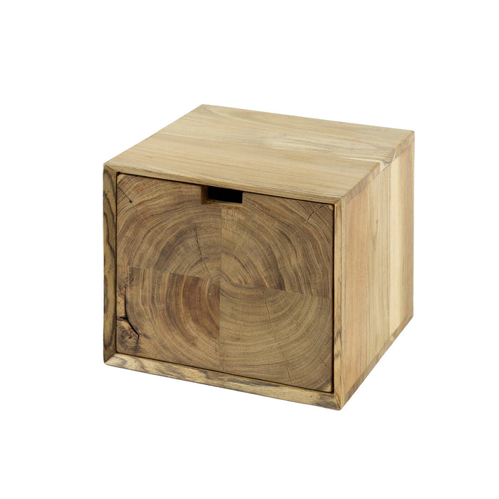 Giga Meubel - Nachtkastje Naturel Hout - 30x29x25cm - Block
