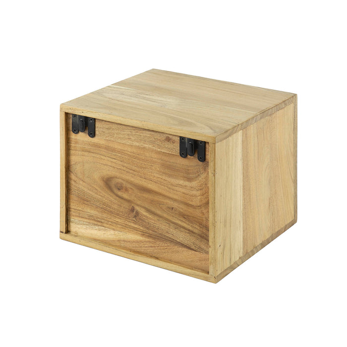 Giga Meubel - Nachtkastje Naturel Hout - 30x29x25cm - Block