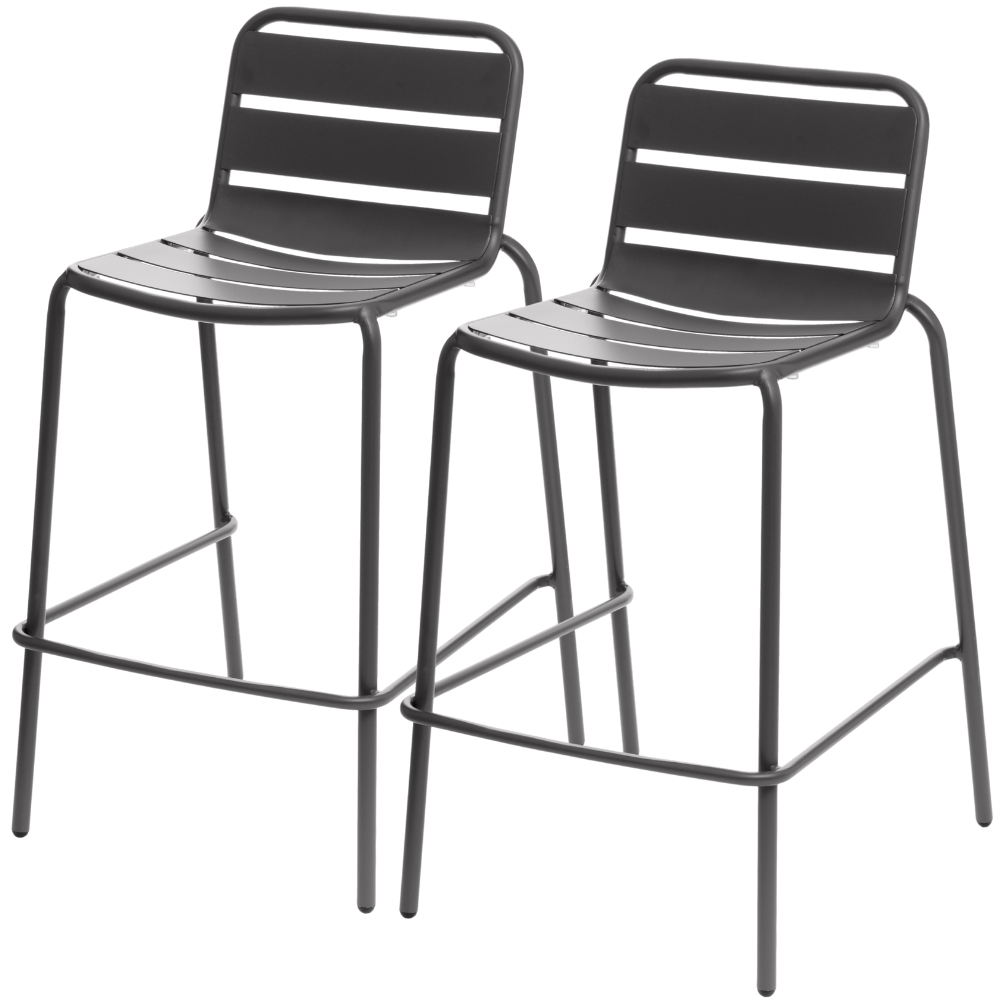 HESPERIDE HIXA Tuinstoelen Barkruk Tuinkruk set van 2  48x58x93cm Z...