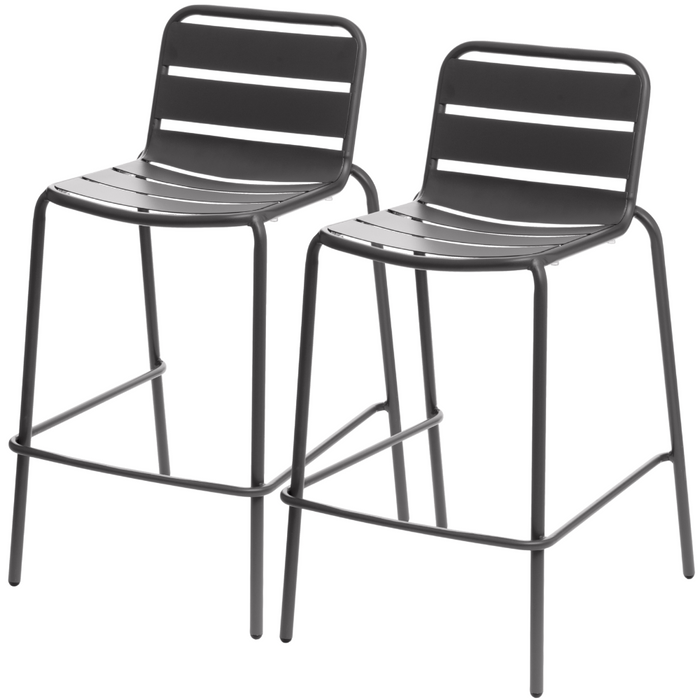HESPERIDE HIXA Tuinstoelen Barkruk Tuinkruk set van 2  48x58x93cm Z...