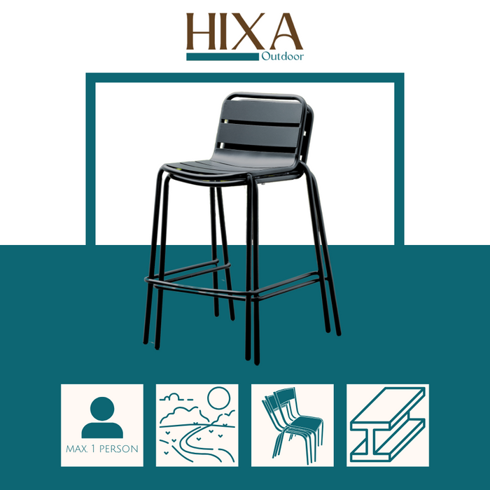 HESPERIDE HIXA Tuinstoelen Barkruk Tuinkruk set van 2  48x58x93cm Z...