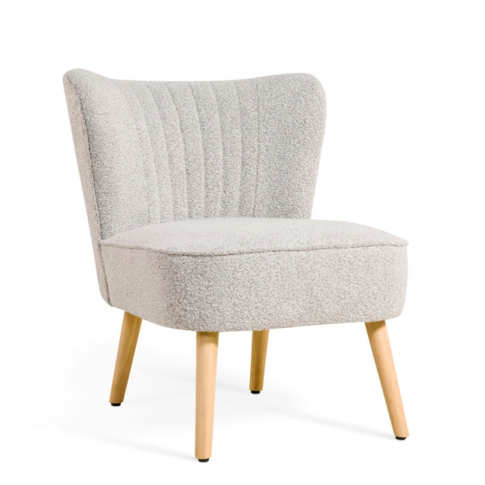 Giga Meubel - Fauteuil Naturel Bouclé - 58x70x72cm - Vive