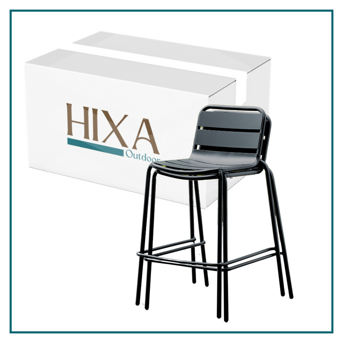 HESPERIDE HIXA Tuinstoelen Barkruk Tuinkruk set van 2  48x58x93cm Z...