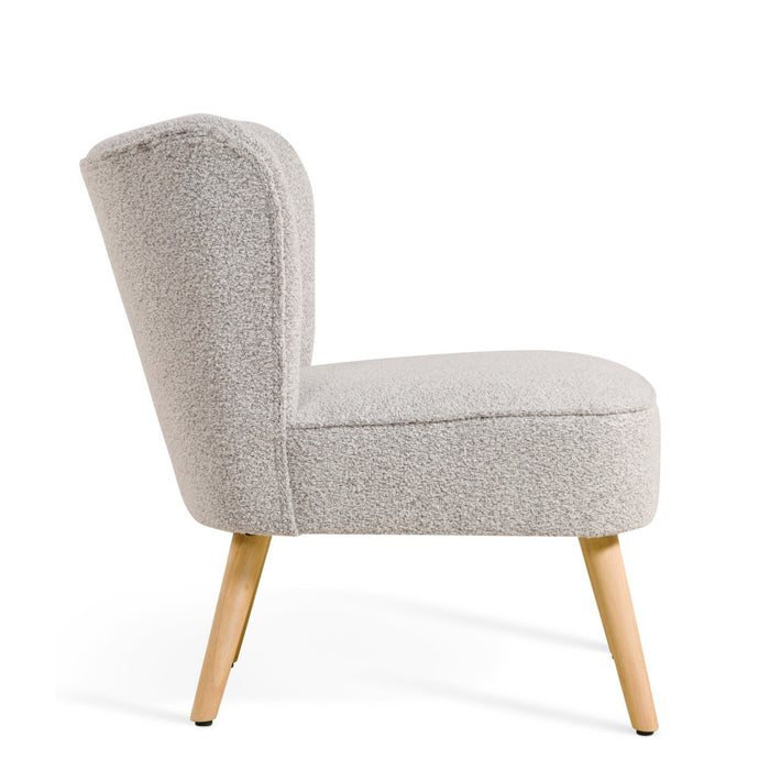 Giga Meubel - Fauteuil Naturel Bouclé - 58x70x72cm - Vive