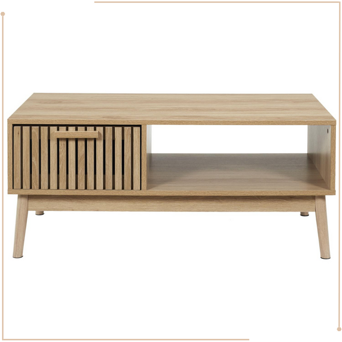 MISOU Klaus Salontafel met Lade Opbergruimte Koffietafel Tafel Hout...