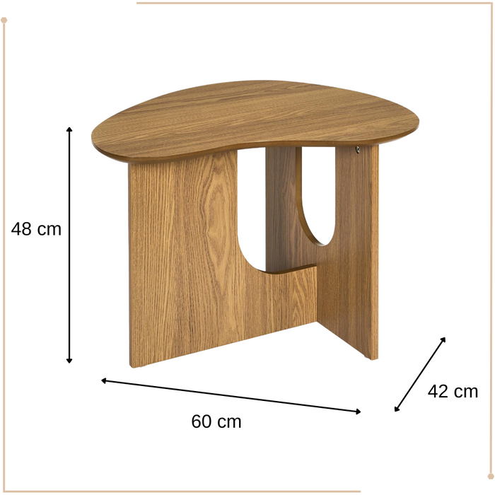 MISOU Calypso Bijzettafel Organische Koffietafel Hout Woonkamer Sal...