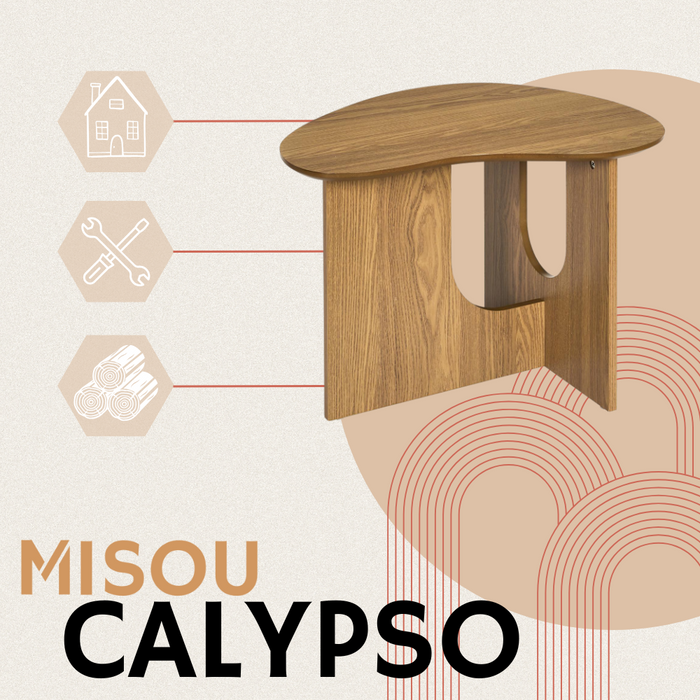 MISOU Calypso Bijzettafel Organische Koffietafel Hout Woonkamer Sal...