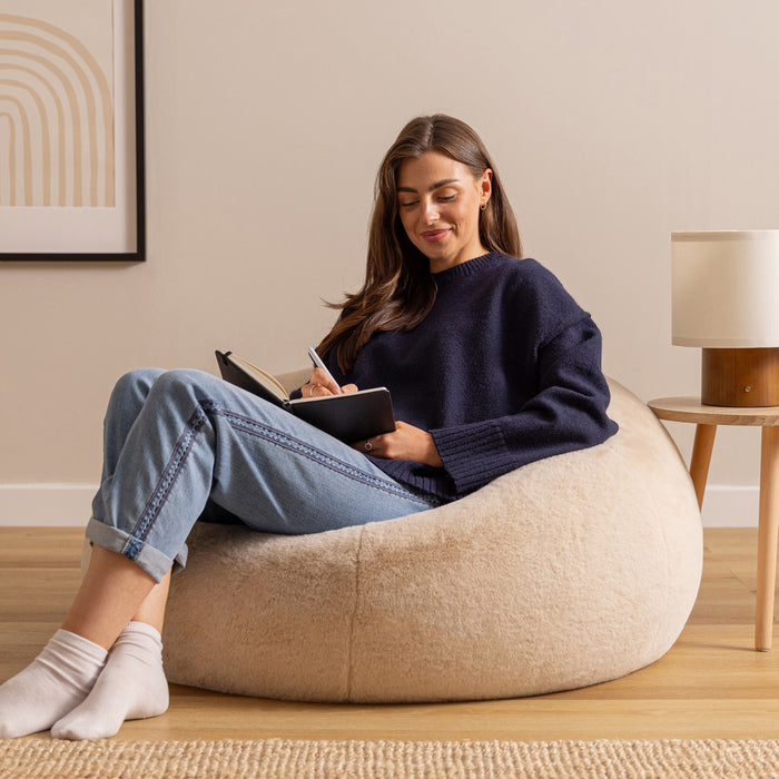 icon Kingston Zitzak - Fluffy Pluche Imitatiebont - Crème