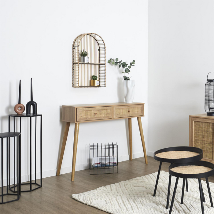 MISOU Bali Sidetable Consoletafel Haltafel Woonkamer Wandtafel Rota...