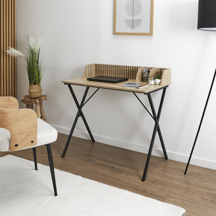 MISOU Klaus Bureau Laptoptafel Bureautafel met Opbergvakjes Hout St...