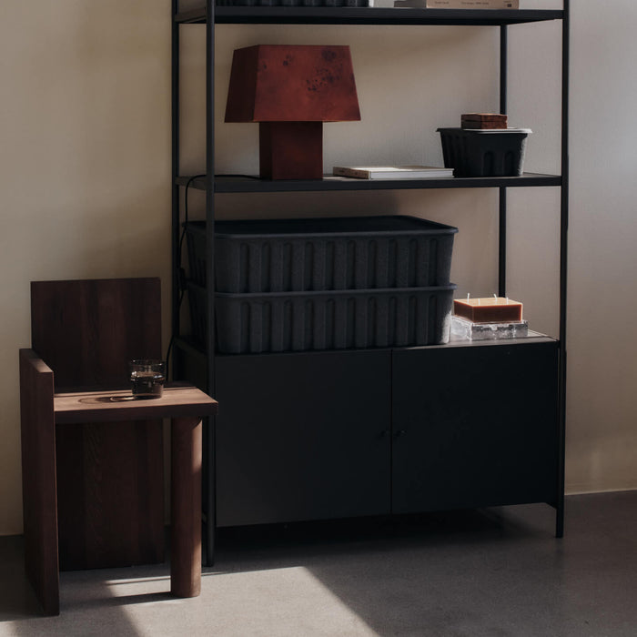 Ferm Living Paper Pulp Opbergdoos S - Set van 2 - Charcoal