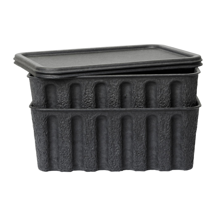 Ferm Living Paper Pulp Opbergdoos L - Set van 2 - Charcoal