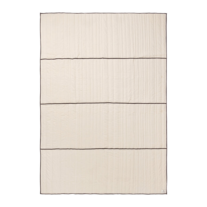 Ferm Living Vari Quilted Sprei B 180 cm - Natural / Dark Chocolate