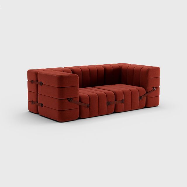 Curt-Set 7 - e.g. Flexible 2-seater with armrests - Dama - 0058 (Red)
