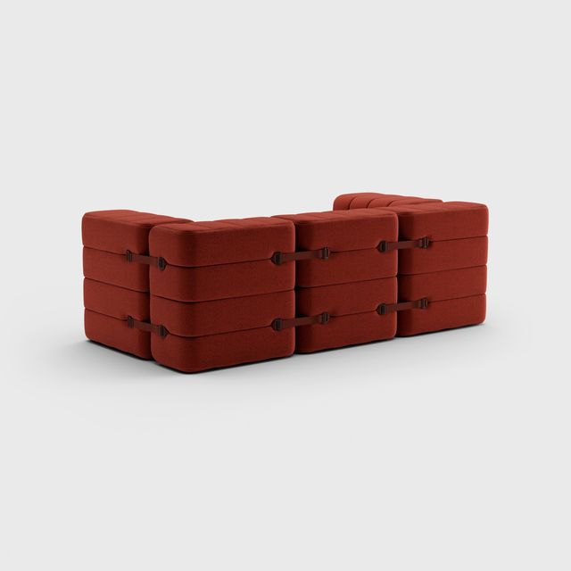 Curt-Set 7 - e.g. Flexible 2-seater with armrests - Dama - 0058 (Red)