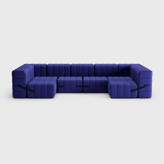 Curt-Set 15 - e.g. Flexible U-shaped sofa - Jet - 9605 (Blue)