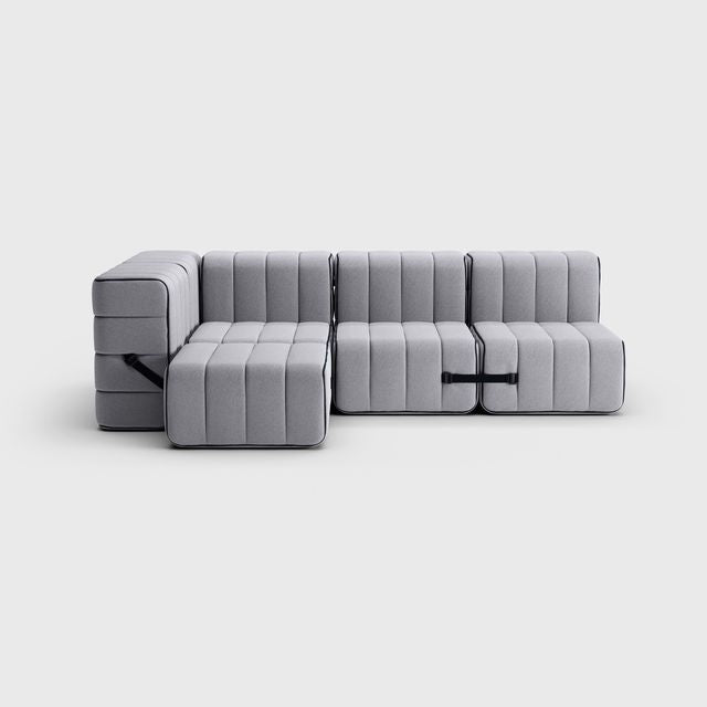 Curt-Set 9 - e.g. Flexible small corner sofa  - Jet - 9803 (Grey)