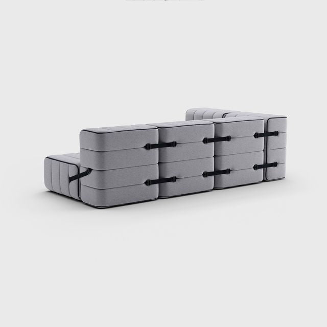 Curt-Set 9 - e.g. Flexible small corner sofa  - Jet - 9803 (Grey)