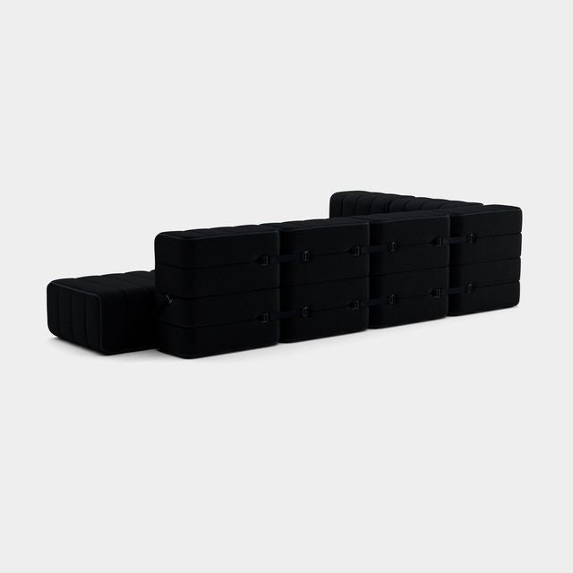 Curt-Set 12 - e.g. Flexible large corner sofa - Sera - Ebony (Black)