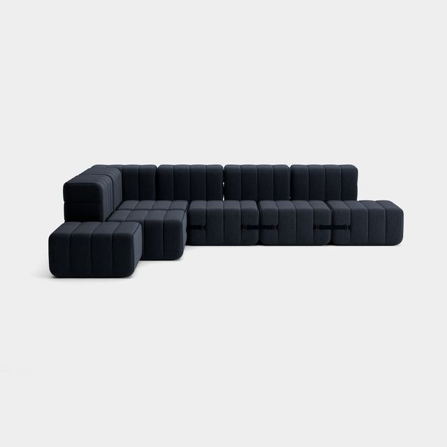 Curt-Set 12 - e.g. Flexible large corner sofa - Jet - 9806 (Dark grey)